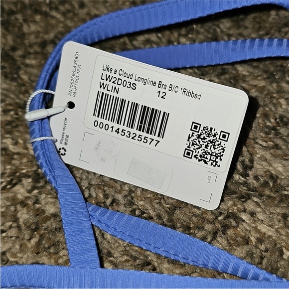 Lululemon Nwts Like A Cloud LongLine Bra 12 B/C Ribbed WLIN - Picture 4 of 11